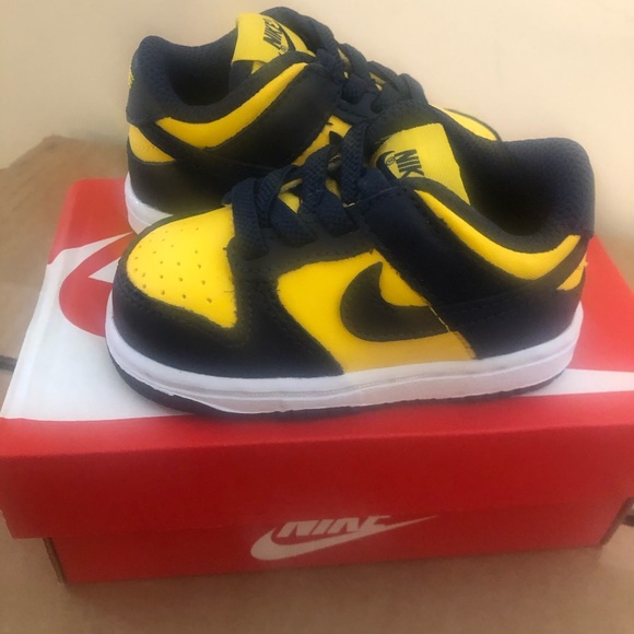 Nike Dunk Low Michigan (TD) Size 4C - Picture 8 of 9